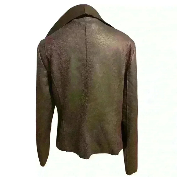 White House Black Market Drape Front Snake Print Jacket Size Small NWT - Picture 7 of 11